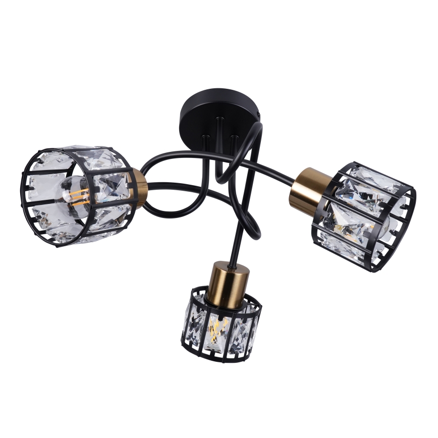 Lustru aplicat ZAHARA 3xE27/10W/230V, negru