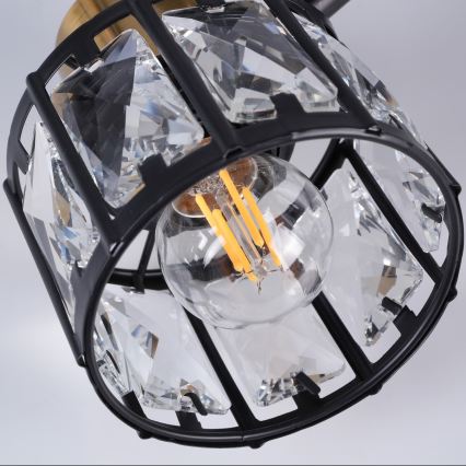 Lustru aplicat ZAHARA 3xE27/10W/230V, negru