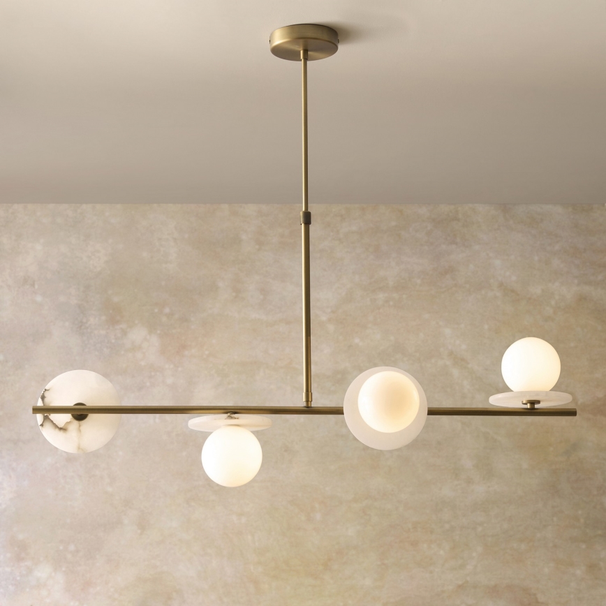 Lustru cu tijă CERCHIO Endon 120038, 4 x G9, 5 W, 230 V, alamă