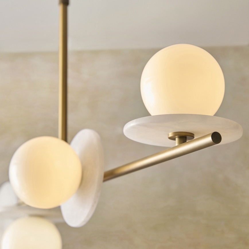 Lustru cu tijă CERCHIO Endon 120038, 4 x G9, 5 W, 230 V, alamă