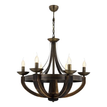 Lustru KOBE pe lanț 6xE14/40W/230V maro