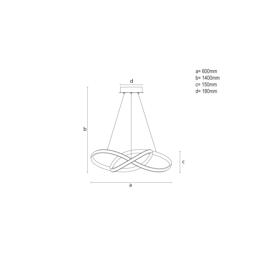 Lustru LED dimabil suspendat pe cablu, 85 W, 230 V, 3000–6500 K, Ø 60 cm, cu telecomandă