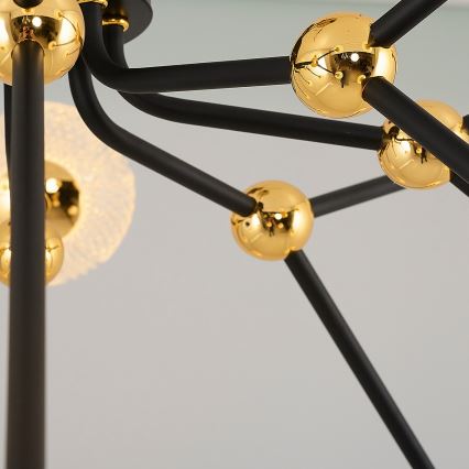 Lustru LED GELA pe tijă 16xLED/5W/230V 3000K negru/auriu