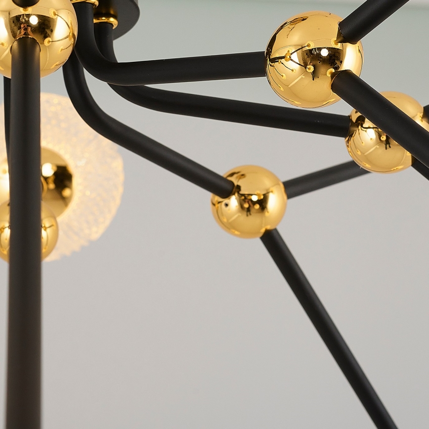 Lustru LED GELA pe tijă 16xLED/5W/230V 3000K negru/auriu