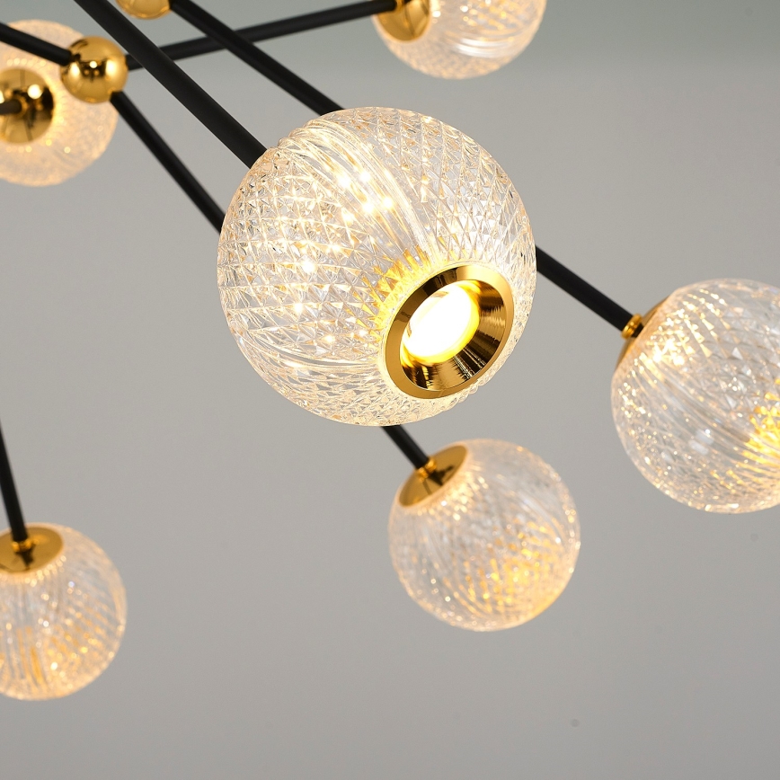 Lustru LED GELA pe tijă 16xLED/5W/230V 3000K negru/auriu