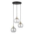 Lustru LED suspendat pe cablu DEVI 3xE27/15W/230V negru/transparent