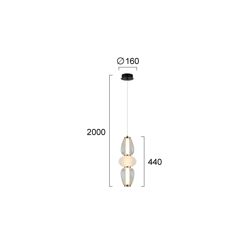 Lustru LED suspendat pe cablu SHINY LED/17W/230V alb/auriu