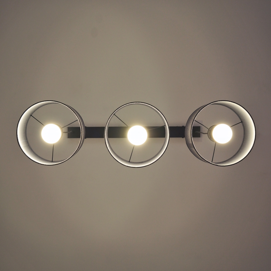 Lustru pe cablu ALBA 3xE27/15W/230V gri