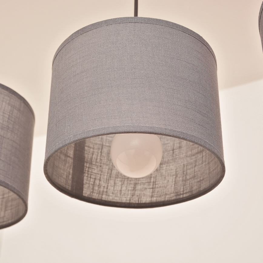 Lustru pe cablu ALBA 3xE27/15W/230V gri