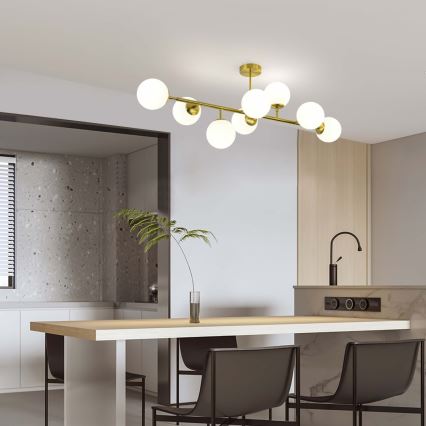 Lustru pe tijă DORADO, 8x E14, 40W, 230V, auriu
