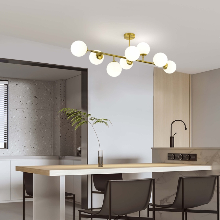 Lustru pe tijă DORADO, 8x E14, 40W, 230V, auriu
