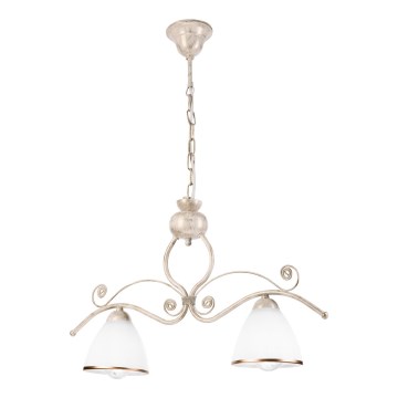 Lustru retro cu lanț, 2xE27/60W/230V, auriu cu patină