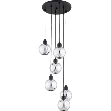 Lustru suspendat cu cablu ARVENE 5xE27/15W/230V, negru/crom lucios