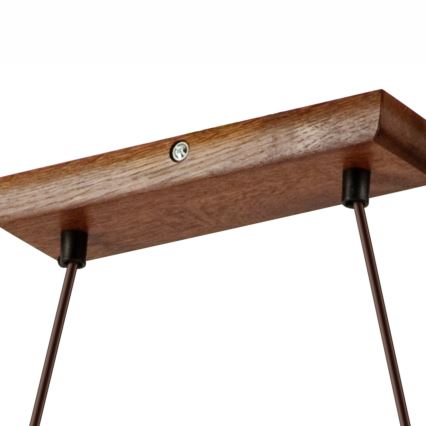 Lustru suspendat pe cablu AIDA, 2 x E27, 60 W, 230 V, diametru 35 cm, stejar/nuc