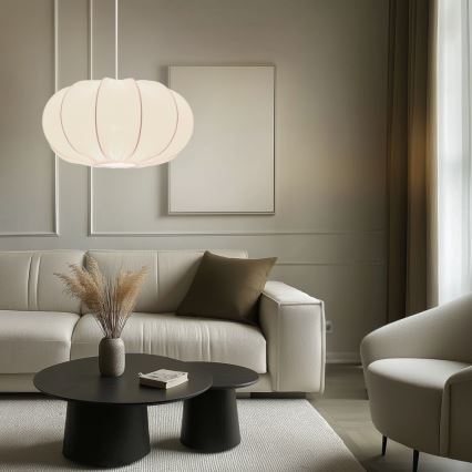 Lustru suspendat pe cablu CAFEE, 1x E27, 40W, 230V, Ø 52 cm, alb