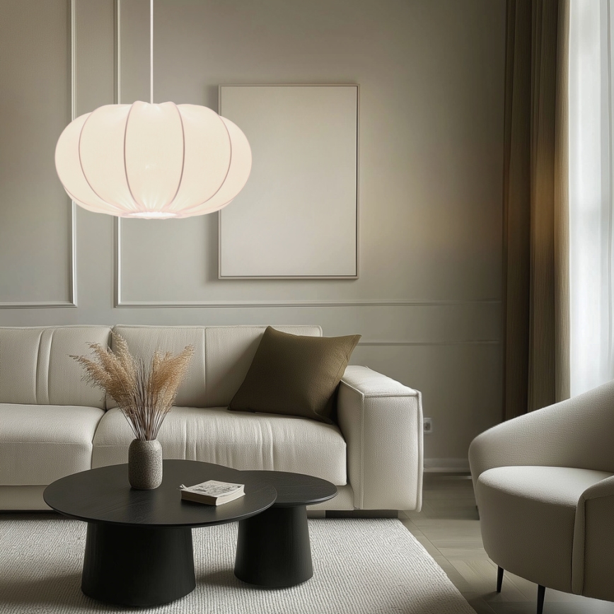 Lustru suspendat pe cablu CAFEE, 1x E27, 40W, 230V, Ø 52 cm, alb