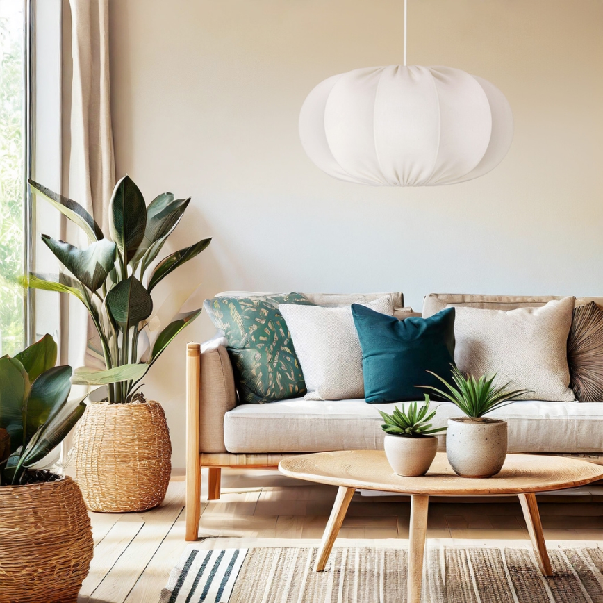 Lustru suspendat pe cablu CAFEE, 1x E27, 40W, 230V, Ø 52 cm, alb