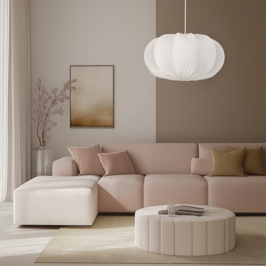 Lustru suspendat pe cablu CAFEE, 1x E27, 40W, 230V, Ø 52 cm, alb