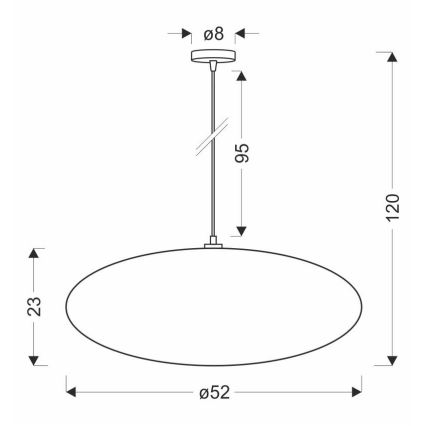 Lustru suspendat pe cablu CAFEE, 1x E27, 40W, 230V, Ø 52 cm, alb