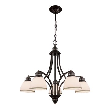 Lustru suspendat pe cablu CLAIR 5xE27/60W/230V, diametru 65 cm, finisaj bronz