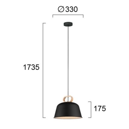 Lustru suspendat pe cablu CLIP 1xE27/40W/230V negru/maro