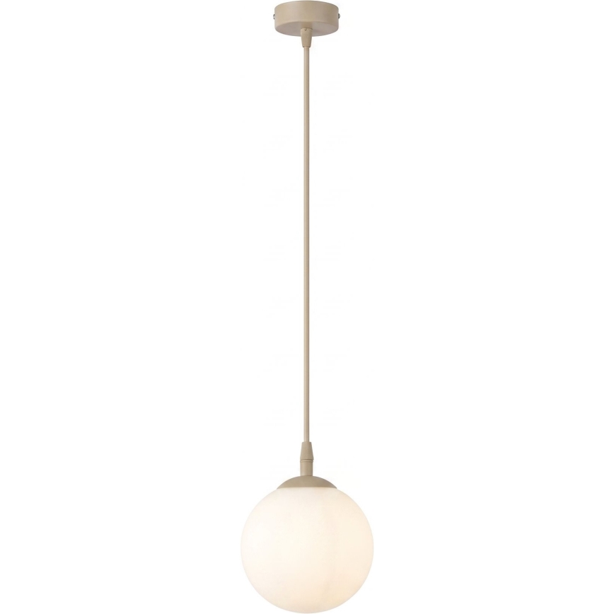 Lustru suspendat pe cablu COSMO 1xE14/10W/230V Ø 14 cm bej/alb