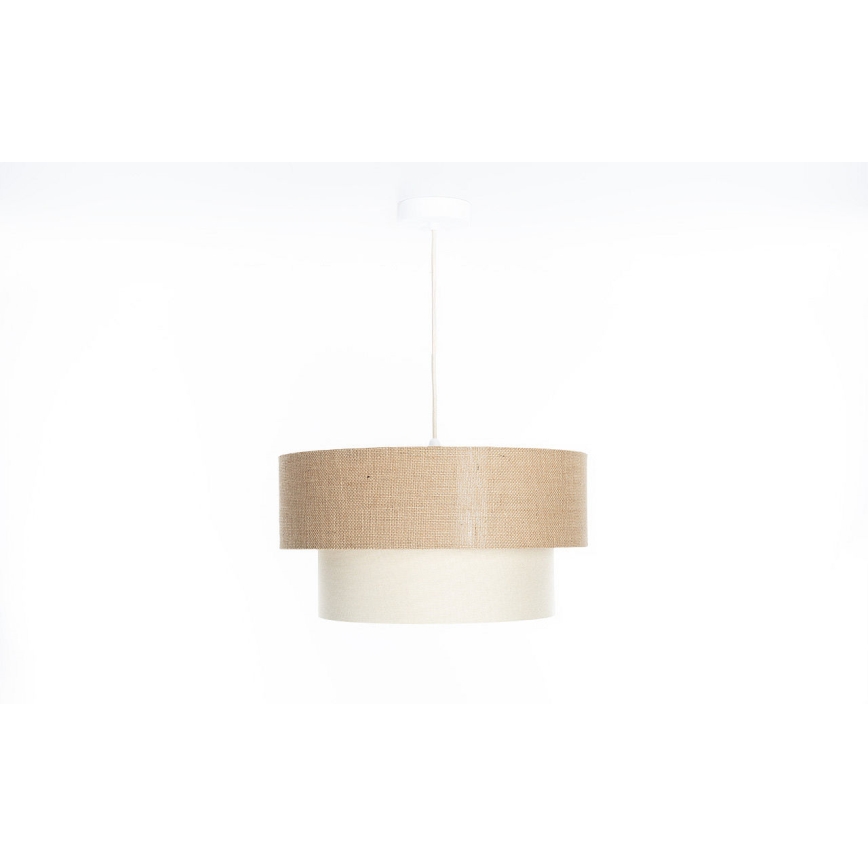 Lustru suspendat pe cablu DUO 1xE27/60W/230V Ø 40 cm bej/crem