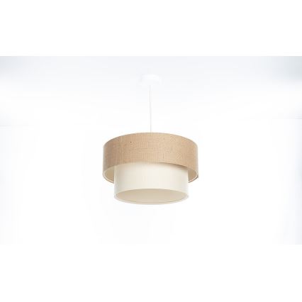 Lustru suspendat pe cablu DUO 1xE27/60W/230V Ø 40 cm bej/crem