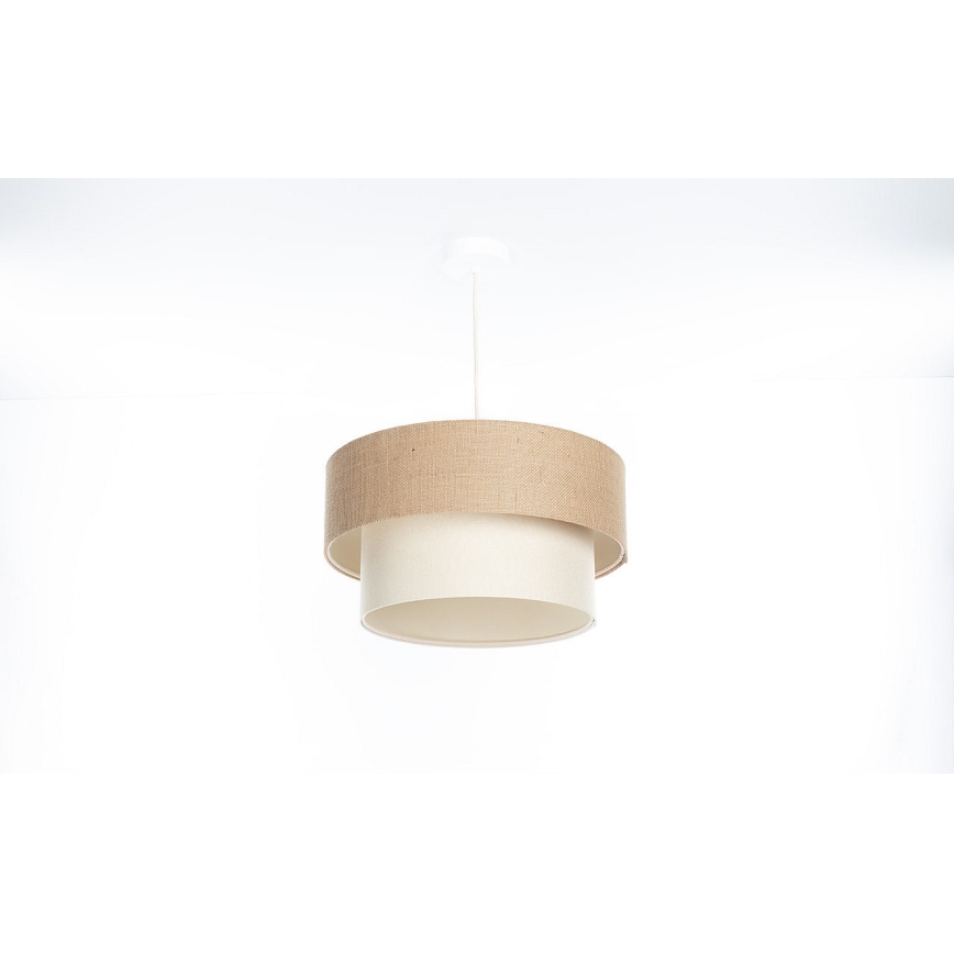 Lustru suspendat pe cablu DUO 1xE27/60W/230V Ø 40 cm bej/crem