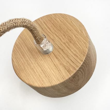 Lustru suspendat pe cablu LOOMIS, 5x E27 / 15 W / 230 V, 130 cm, bej/stejar