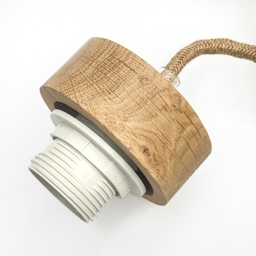 Lustru suspendat pe cablu LOOMIS, 5x E27 / 15 W / 230 V, 130 cm, bej/stejar