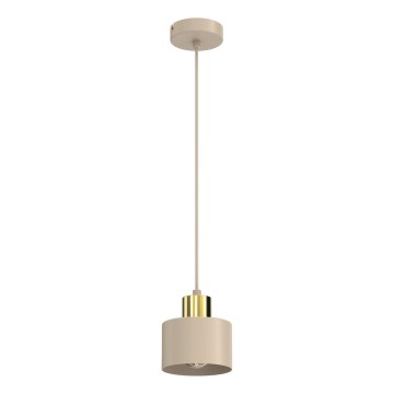 Lustru suspendat pe cablu PARKLA 1xE27/15W/230V bej/auriu