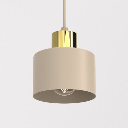 Lustru suspendat pe cablu PARKLA 1xE27/15W/230V bej/auriu