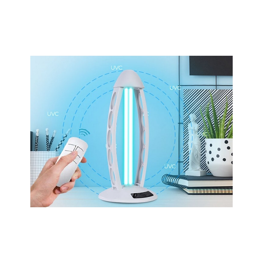 Luxera 70416 - Lampă germicidă dezinfectantă cu ozon UVC/38W/230V + telecomandă