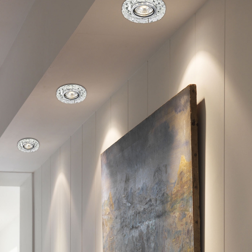 LUXERA 71074 - Plafonier LED CRYSTALS cu 1xGU10/50W/230V + LED/3W BANDĂ