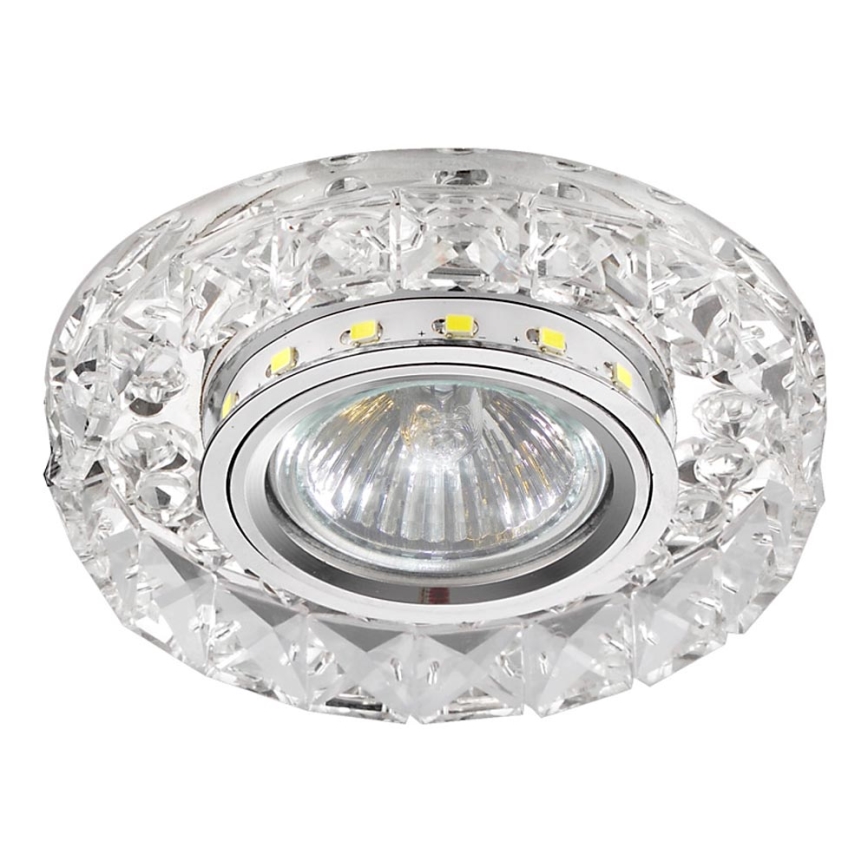 LUXERA 71074 - Plafonier LED CRYSTALS cu 1xGU10/50W/230V + LED/3W BANDĂ