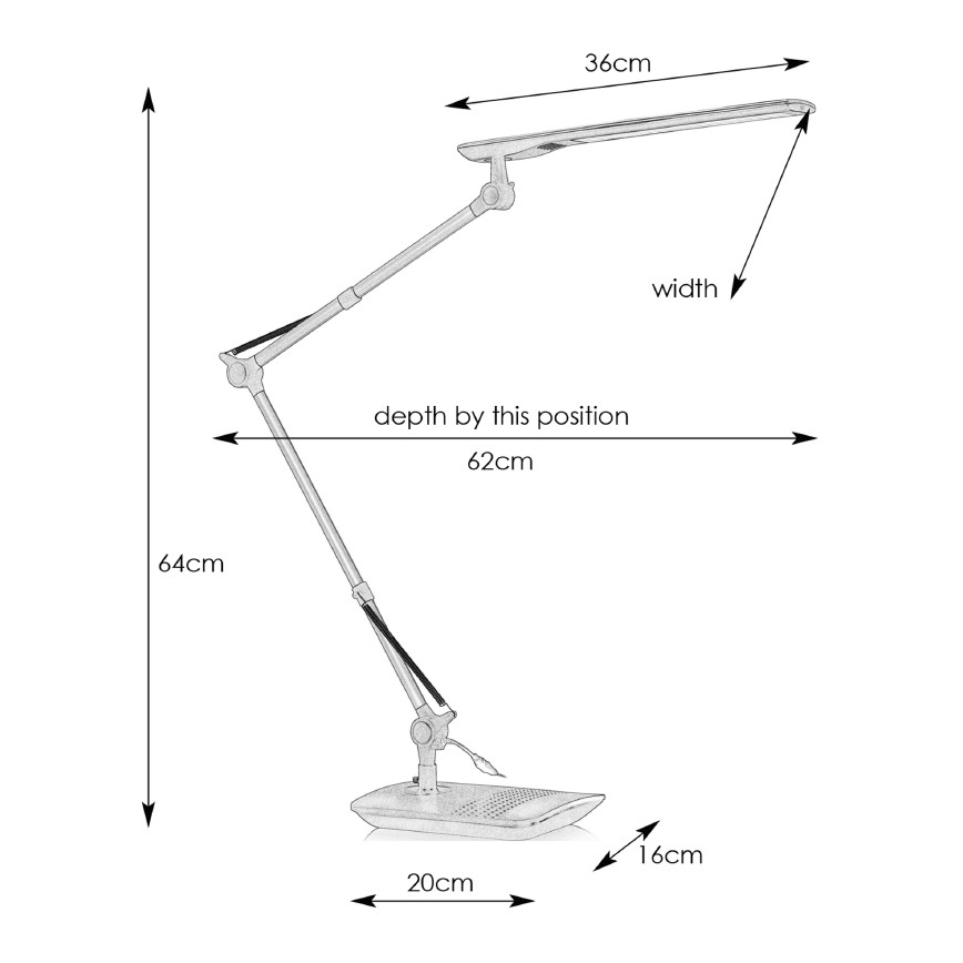 Markslöjd 105683 - LED Lampă de masă STUDY LED/5W/230V