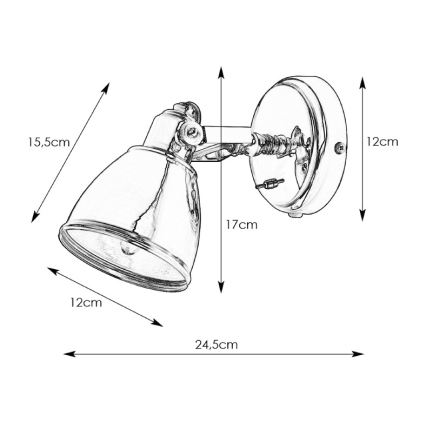 Markslöjd 105814 - Aplică perete FJÄLLBACKA 1xE14/40W/230V negru