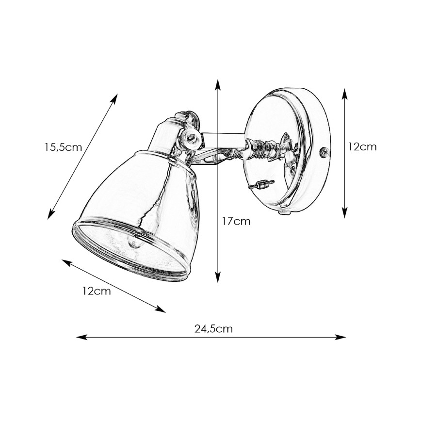 Markslöjd 105814 - Aplică perete FJÄLLBACKA 1xE14/40W/230V negru
