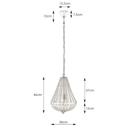 Markslöjd 106118 - Lustră de cristal dimmabilă pe lanț GRÄNSÖ 1xE27/60W/230V