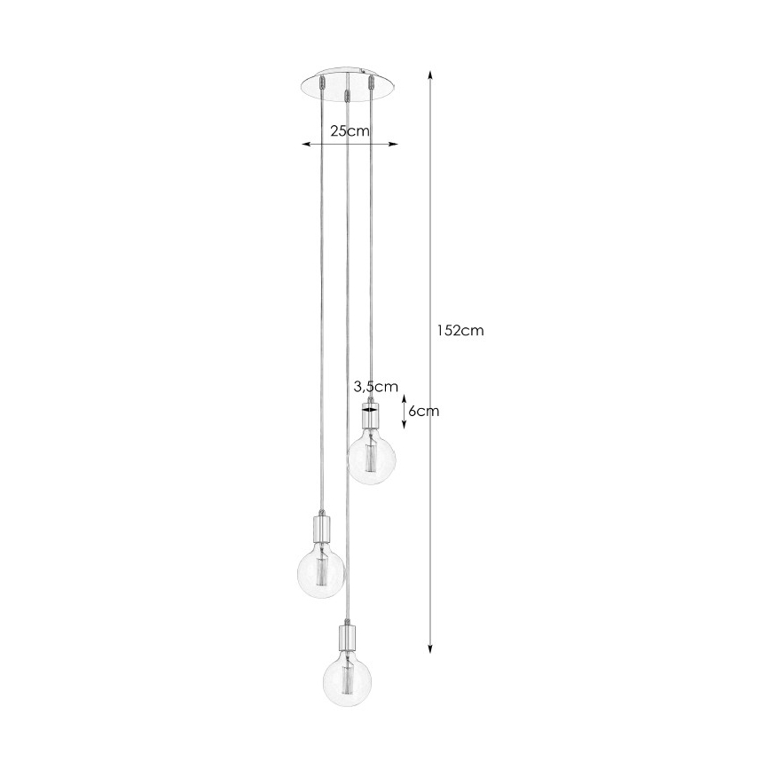 Markslöjd 106333 - Lustră pe cablu SKY 3xE27/60W/230V
