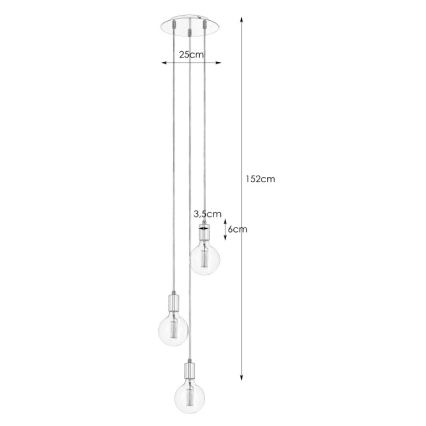 Markslöjd 106334 - Lustră pe cablu SKY 3xE27/60W/230V