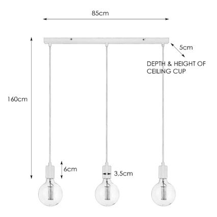 Markslöjd 106335 - Lustră pe cablu SKY 3xE27/60W/230V