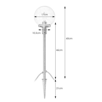 Markslöjd 107283 - Lampă LED de exterior GARDEN24 LED/3W/24V 60 cm IP44 neagră/clară