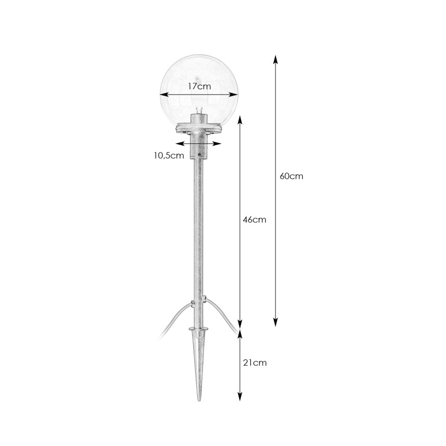 Markslöjd 107283 - Lampă LED de exterior GARDEN24 LED/3W/24V 60 cm IP44 neagră/clară