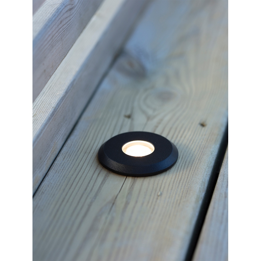 Markslöjd 107284 - Corp de iluminat LED încastrat pentru exterior GARDEN24 LED/0,8W/24V IP44 negru
