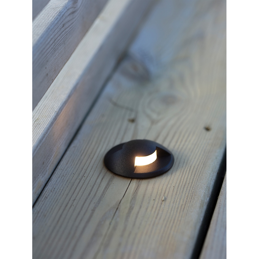 Markslöjd 107289 - Corp de iluminat LED încastrat pentru exterior GARDEN24 LED/0,8W/24V IP44 negru