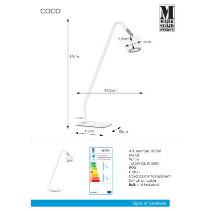Markslöjd 107341 - Lampă de masă COCO 1xGU10/12W/230V
