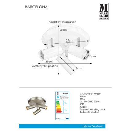Markslöjd 107350 - Lampă spot BARCELONA 3xGU10/12W/230V