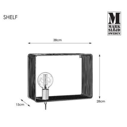 Markslöjd 107814 - Aplică de perete SHELF 1xE27/60W/230V